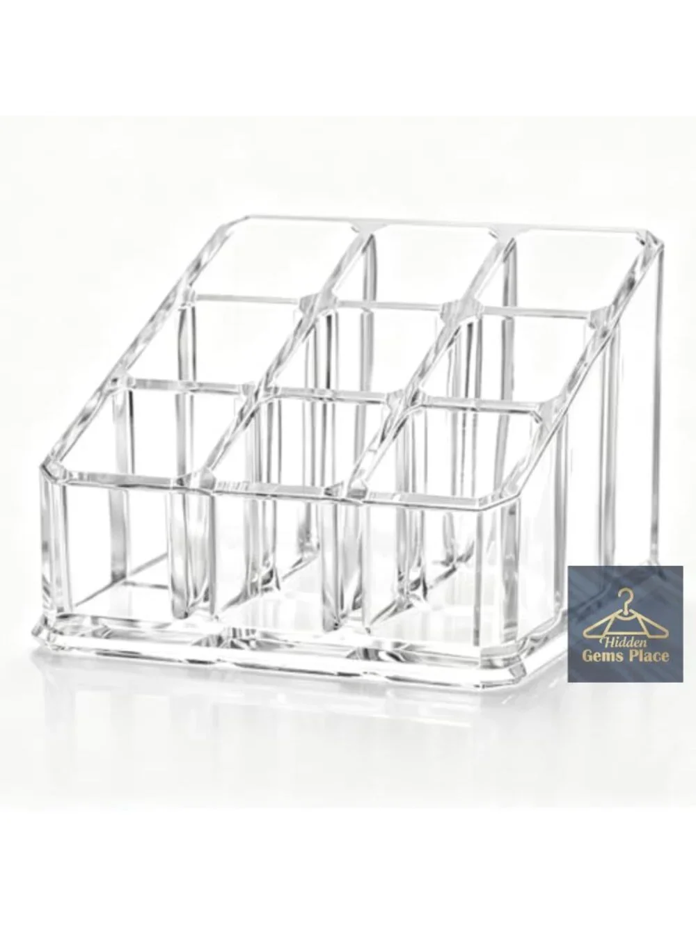 Clear Acrylic Lipstick Organizer with 9 Slots, Cosmetic Display Case